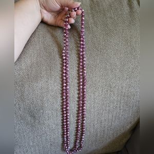 Raspberry Beaded Necklace 60 inches NEW